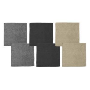 DDDDD Microvezeldoek Billie 30x30 cm 6 Stuks Grijs/Zwart/Zand