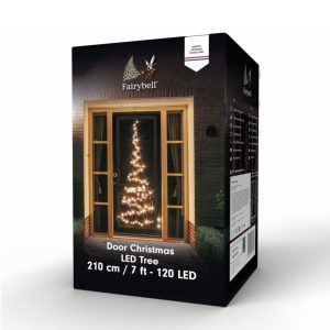 Fairybell LED Twinkle Deurkerstboom 210 cm 120 LEDs Warm Wit Licht