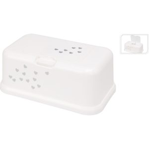 Tissuehouder Hartjes 22x13x9 cm Wit/Grijs