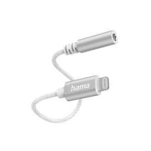 Hama Aux Adapter Lightning&ndash;3.5 mm Jack Aansluiting Wit