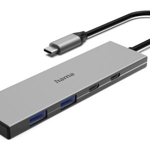 Hama USB-C-hub 4 Ports 2x USB-A 2x USB-C USB 3.2 Gen2 10 Gbit/s PD Alu