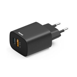 Hama Snellader 1x USB-A 1x USB-C PD 30W Zwart