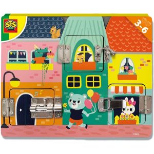 SES Creative Houten Puzzel met Slotjes