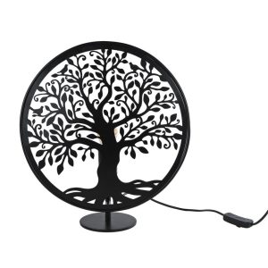 Tafellamp Levensboom Rond 34x13x37 cm Zwart/Metaal
