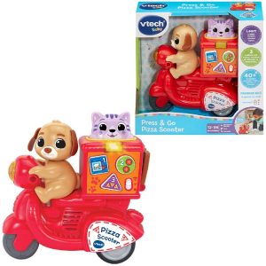 VTech Baby Press and Go Pizza Scooter + Licht en Geluid