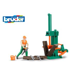 Bruder 62650 Bworld Boomkliever met Figuur en Boomstammen + Accessoires