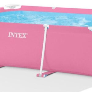 Intex 28266NP Metal Frame Opbouwzwembad Rechthoekig Roze 220x150x60cm