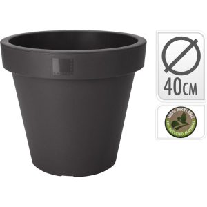 KantenEcken Bloempot Rond 40 cm Zwart