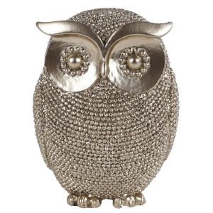 Decoratie Sculptuur Uil 8x8x10 cm Goud