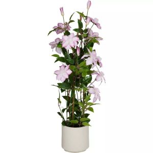 Kunstplant Clematis 98x35 cm Groen/Roze
