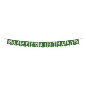 Voetbal Banner Happy Birthday 600 cm Groen