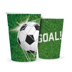 Papieren Voetbal Bekers 210 ml 8 Stuks Groen