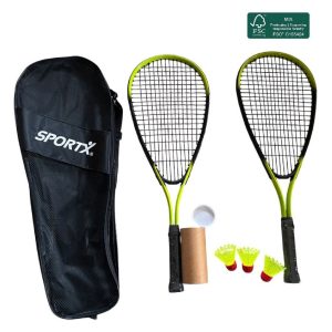 SportX Speed Badminton Set Limoengroen/Zwart