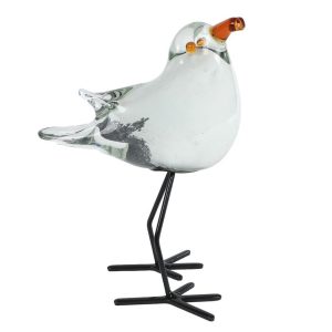 Glazen Sculptuur Zeemeeuw 12x8,5x16 cm