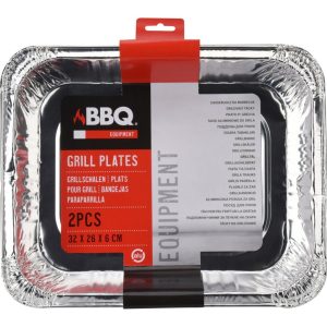 BBQ Aluminium Grillbak 32x26x6 cm 2 Stuks