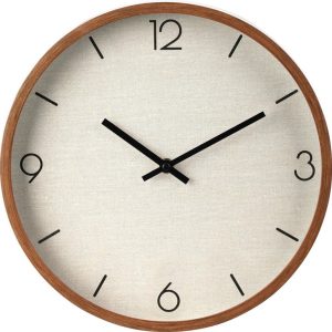 Analoge Wandklok 30 cm Houtlook/Wit