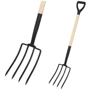 Pro Garden Hooivork met Houten Steel 115 cm Zwart/Hout