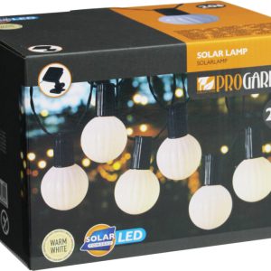 Pro Garden Solar LED Lichtslinger 20 Warm Witte Lampen 5,7 Meter Buitenverlichting op Zonne-energie