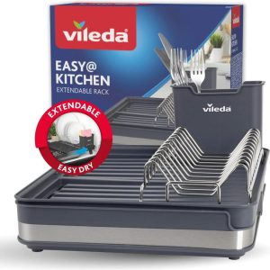 Vileda Afdruiprek Uittrekbaar 36.5-51.5x30x13.1 cm Antraciet/Zilver