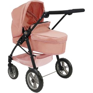 Poppenwagen 73x40x62.5 cm Roze/Zwart