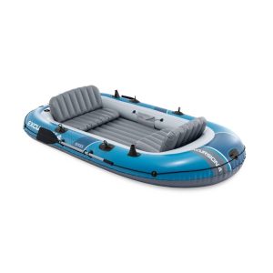 Intex 66324NP Excursion 4 Opblaasboot 315x165x43 cm + Pomp en Peddels Blauw/Grijs