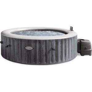 Intex 28440NP PureSpa Greywood Bubble Deluxe 4 Persoons 196x71 cm WiFi Grijs/Wit