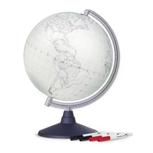 Nova Rico NR-0330BLBL000 Blank Wereldbol 30 cm Wit + 4 Viltstiften