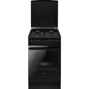 Inventum VFG5020GZWA Vrijstaand Gasfornuis + Elektrische Hetelucht Oven Zwart