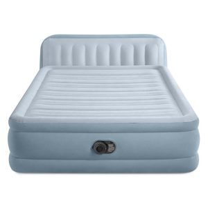 Intex 64450ND Queen Plush 2-Persoons Luchtbed + Ingebouwde Pomp 236x152x86 cm Grijs/Lichtblauw