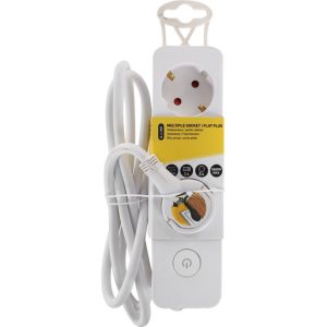 Q-Link Tafelcontactdoos 3-Voudig Randaarde Schakelaar Wit