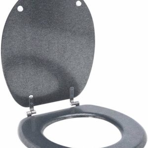 Bathroom Solutions Toiletbril 45x37.5 cm Zilver/MDF