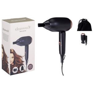 Eleganza F&ouml;hn 1200W Matzwart/Ros&eacute;goud