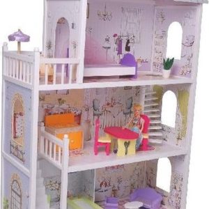 Poppenhuis + 13-delige Meubelset 116x38x123,5cm