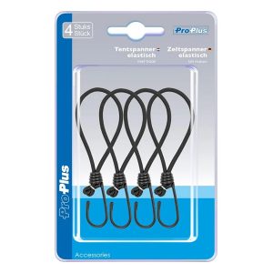 ProPlus Elastische Tentspanners met Haak Zwart 4 Stuks