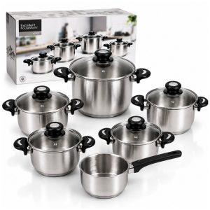 Excellent Houseware Pannenset 11-delig RVS