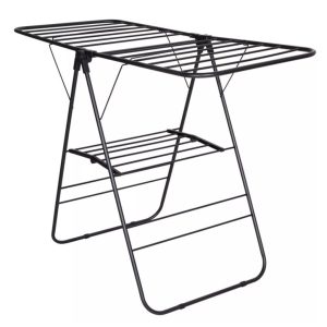 Storage Solutions Droogrek met 15 m Drooglijn 136.5x59x93.5 cm Zwart